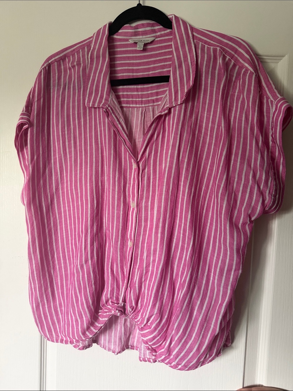 Lucky Brand | Pink and White Striped Button-Down Top